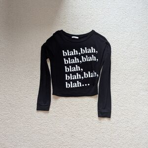 Black Graphic Funny Tee Long Sleeve Shirt